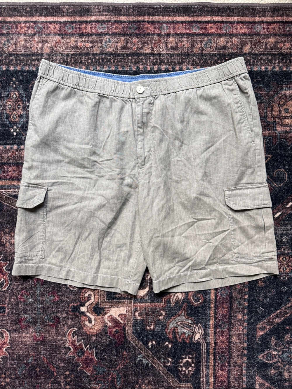 Tommy Bahama Linen the‎ dream Cargo Shorts Light Gray 9”